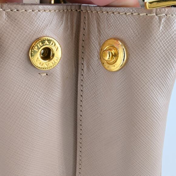 Prada Galleria Double Zip Nude Leather Logo Satchel Bag - Picture 11 of 16